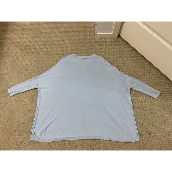 Mersea Catalina Oversized Crewneck Blue Lagenlook Side Slit Sweater Womens OS - Picture 4 of 12